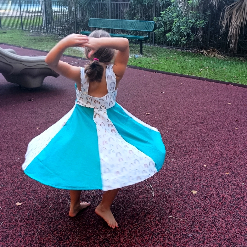 Homemade Turquoise/Rainbow Sundress